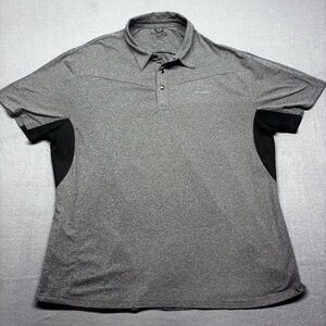Wrangler Outdoor Polo Shirt Mens XL Dark Gray Knit Classic Fit Vented Underarms